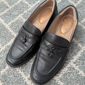 Sam Edelman Black Leather Penny Loafers